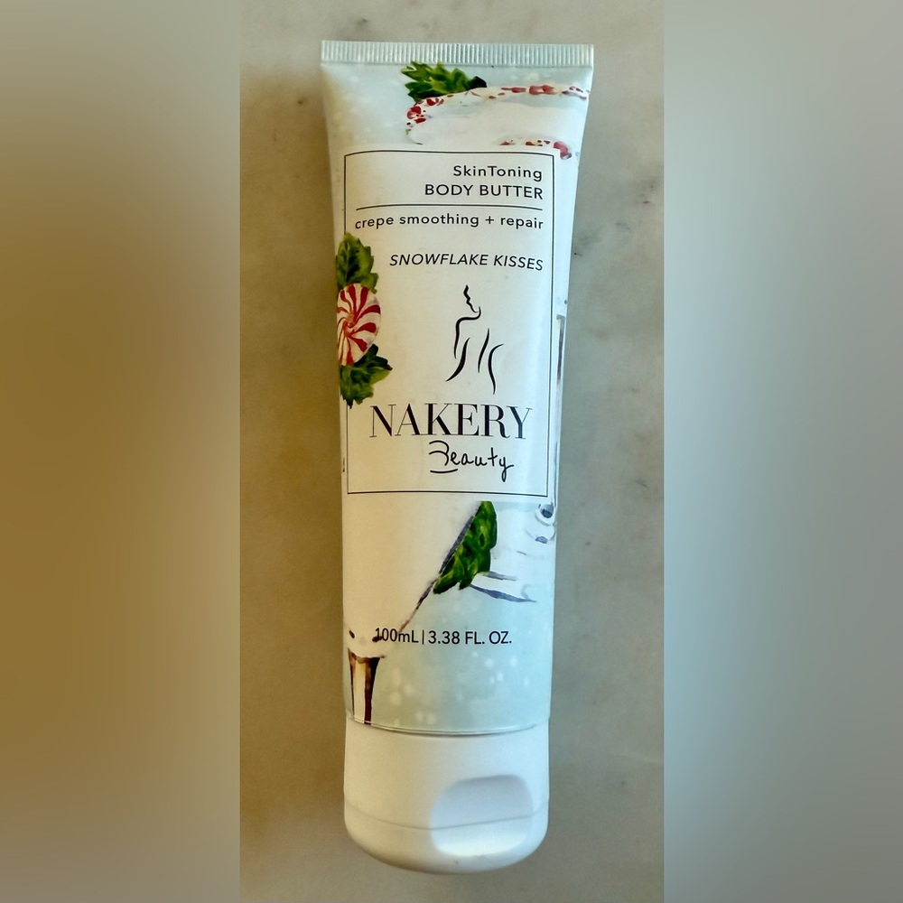 Nakery Beauty Snowflake Kisses Body Butter for crepe smoothing & repair. 3.38 oz